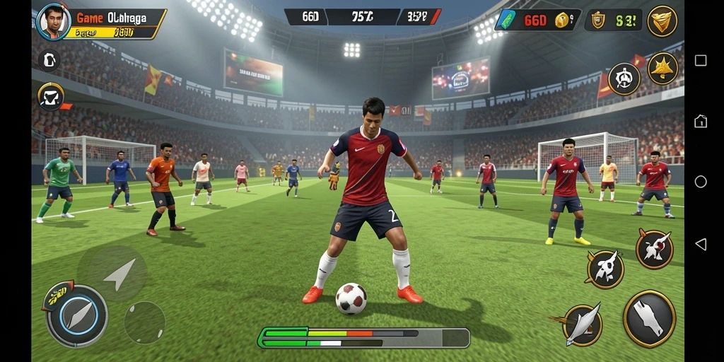 Tampilan gameplay 66D dengan aksi olahraga yang intens.