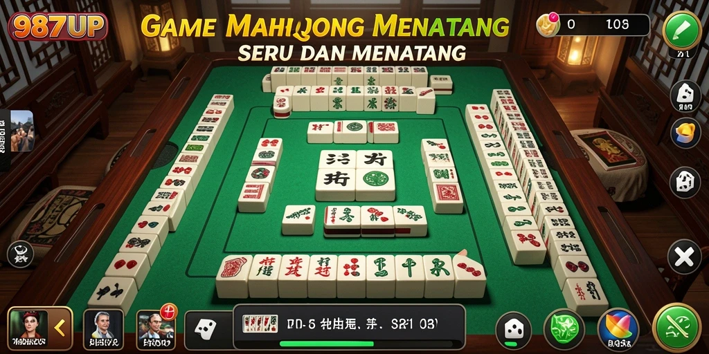 Screenshot gameplay 987UP yang menampilkan tampilan board Mahjong.