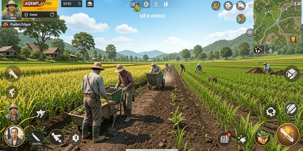 Gameplay menarik AGENPLAY88 menampilkan aktivitas pertanian yang seru.