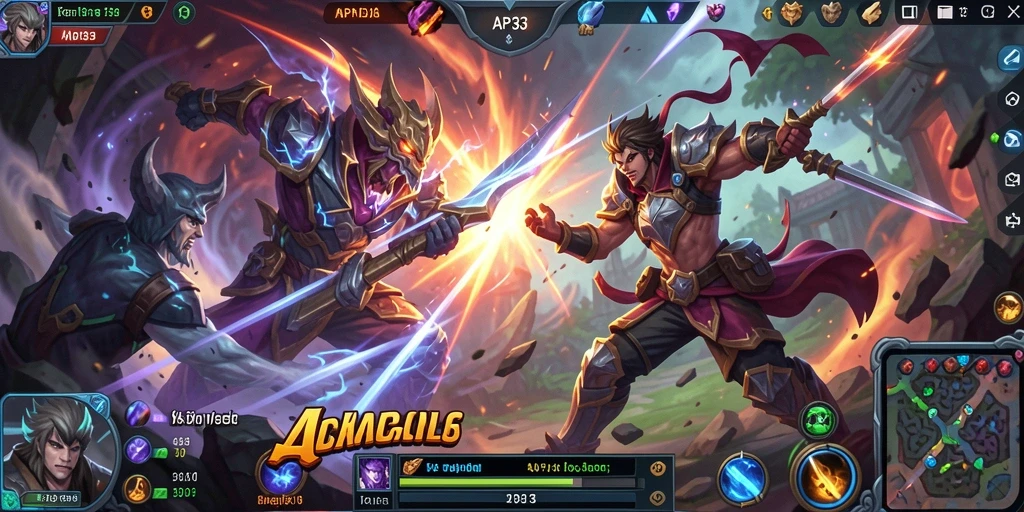 Screenshot menunjukkan aksi pertarungan dalam API33 dengan karakter unik dan strategi tim.