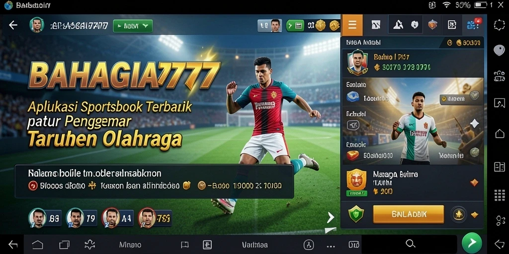 Tampilan antarmuka pengguna BAHAGIA777 dalam taruhan olahraga.