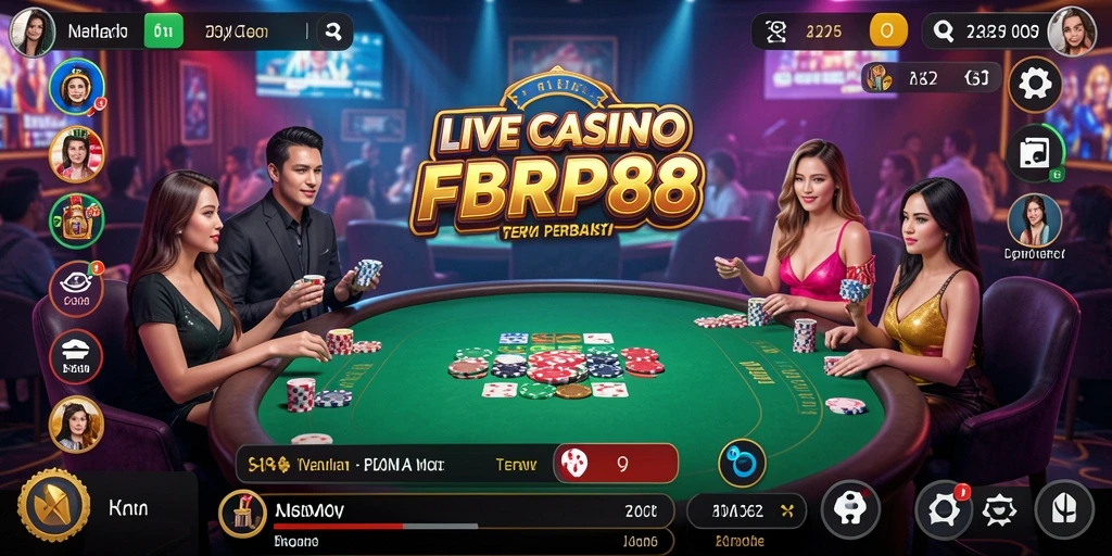 Tampilan gameplay Live Casino FBRP88 yang mendebarkan di layar.