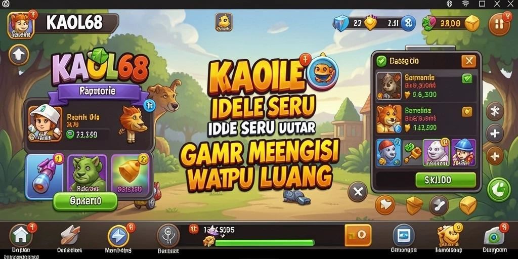 Tampilan gameplay KAOL68 menampilkan karakter dan aksi Idle yang menghibur.