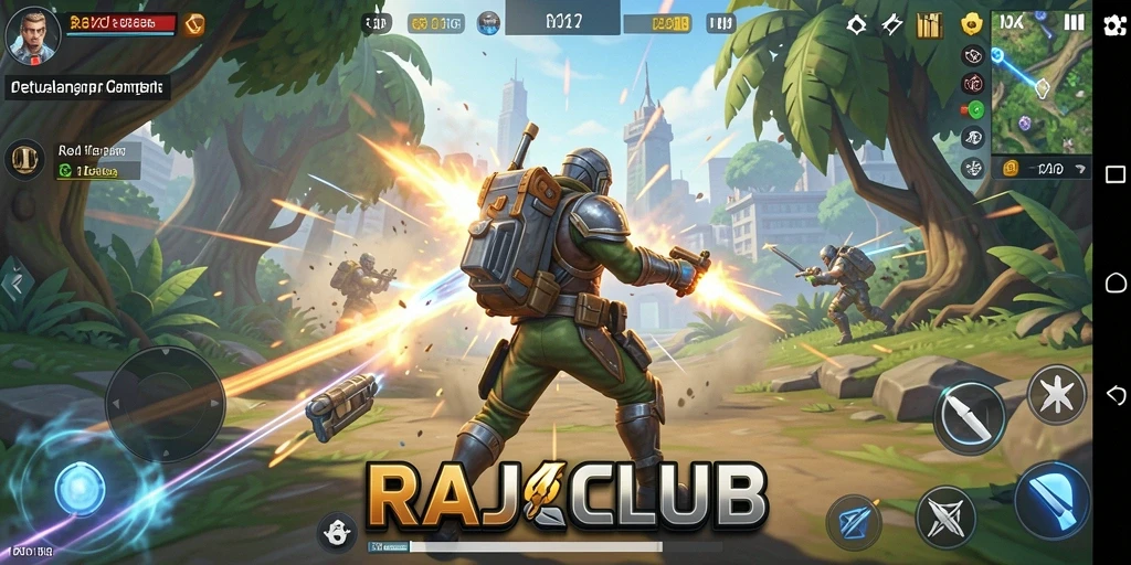 Tampilan dinamis gameplay RAJACLUB yang penuh aksi.